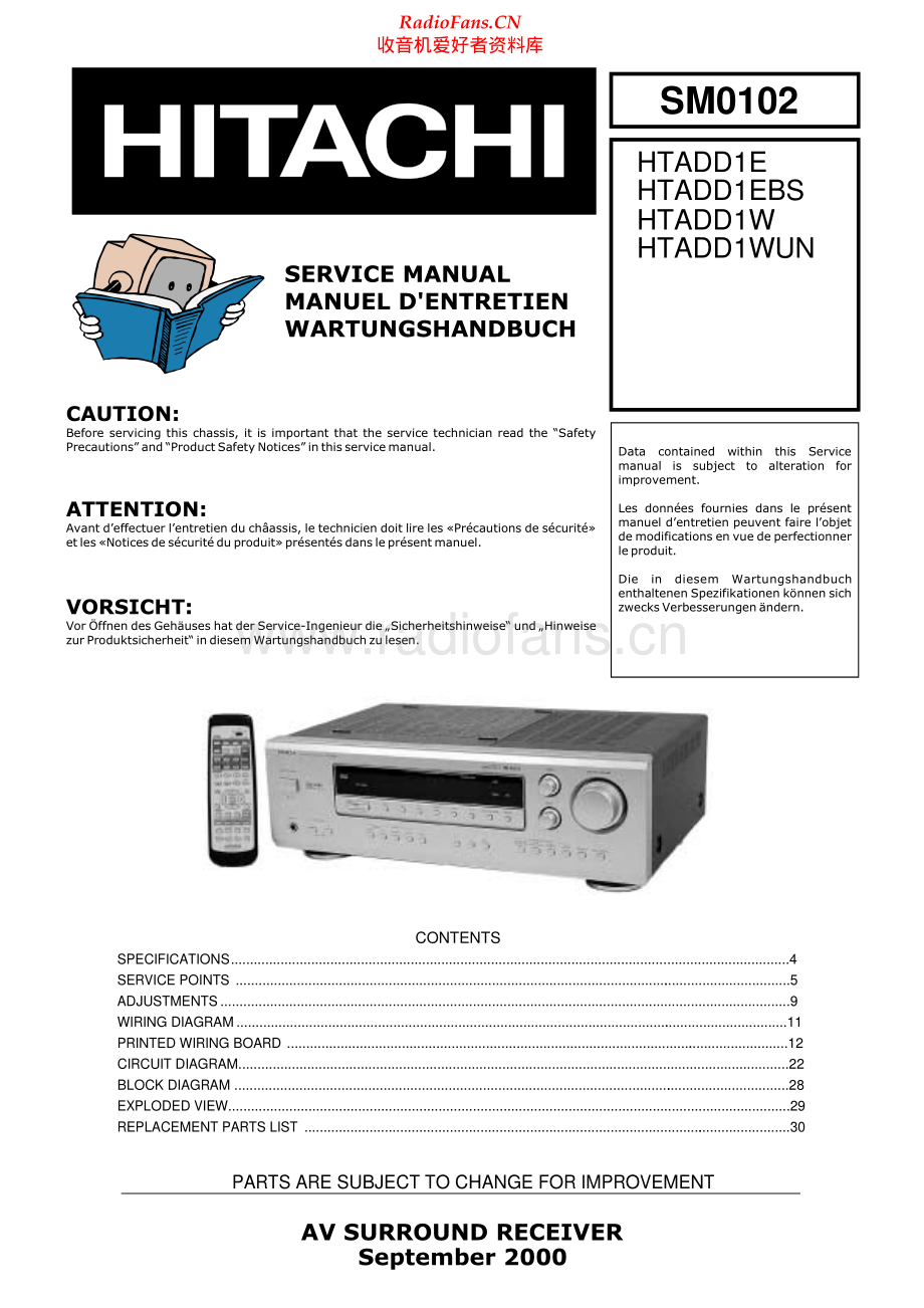 Hitachi-HTADD1W-avr-sm 维修电路原理图.pdf_第1页