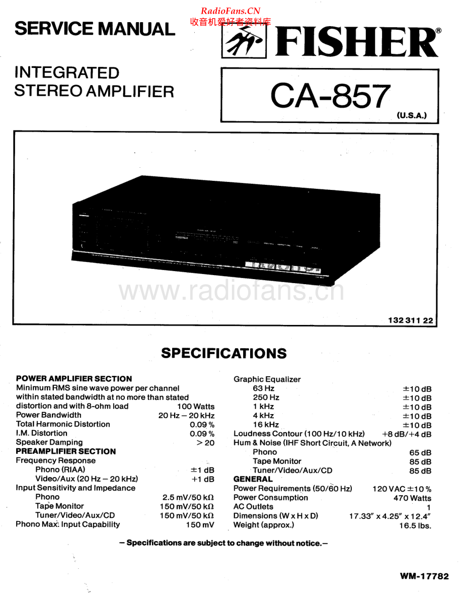 Fisher-CA857-int-sm维修电路原理图.pdf_第1页