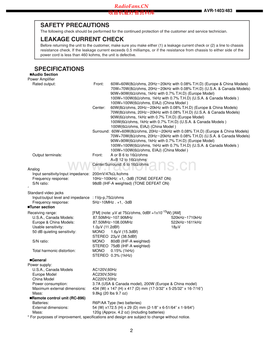 Denon-AVR1403-avr-sm维修电路原理图.pdf_第2页