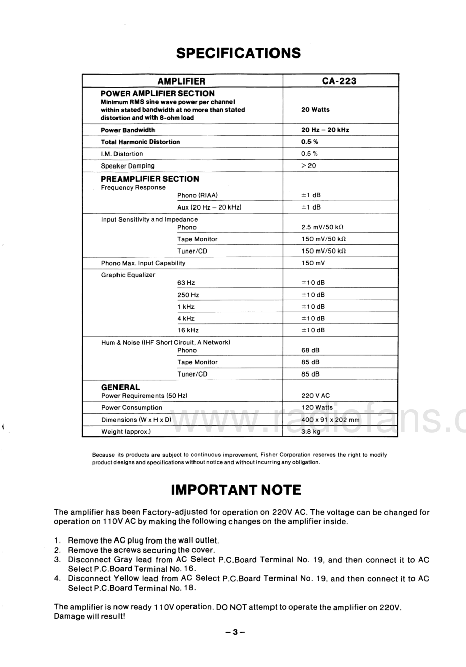 Fisher-CA223-int-sm维修电路原理图.pdf_第3页