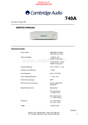Cambridge-740A-pwr-sm维修电路原理图.pdf