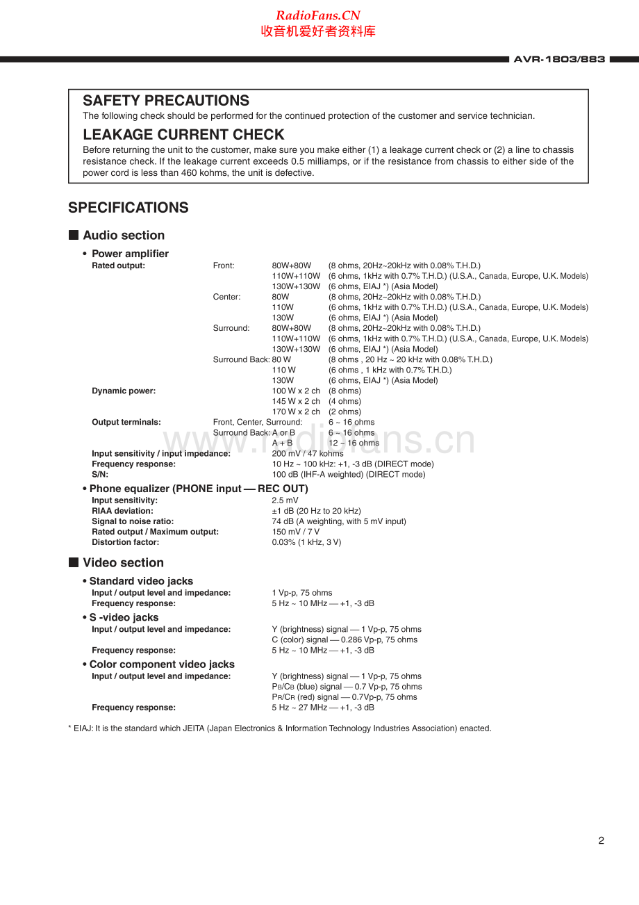 Denon-AVR1803-avr-sm维修电路原理图.pdf_第2页