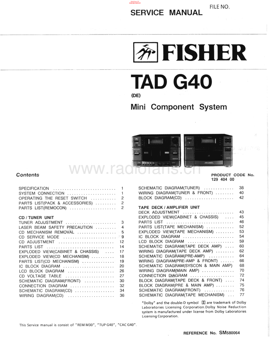 Fisher-TADG40-mc-sm维修电路原理图.pdf_第1页