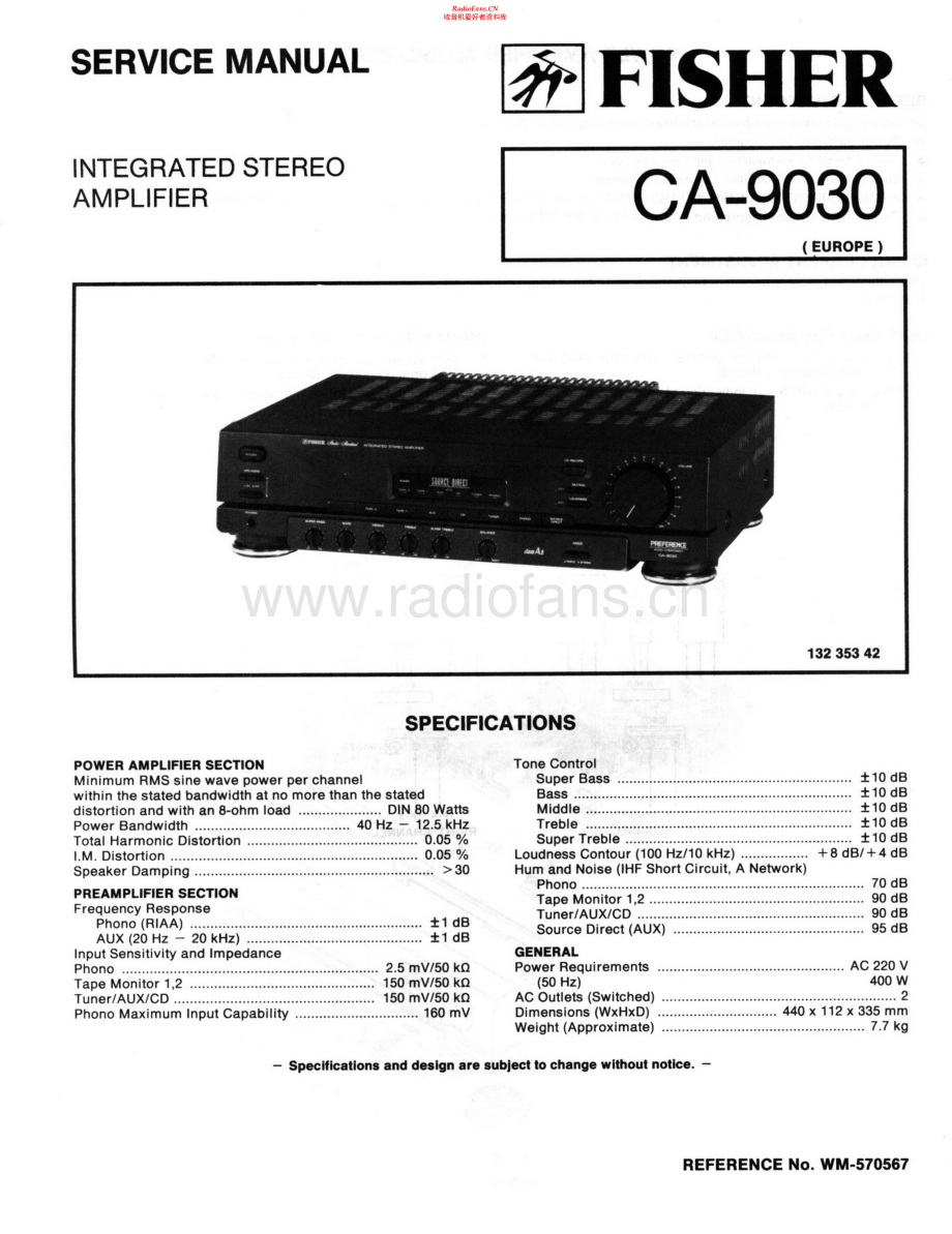 Fisher-CA9030-int-sch维修电路原理图.pdf_第1页