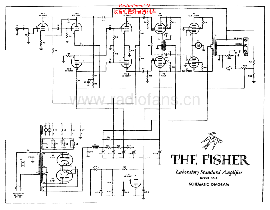 Fisher-55A-pwr-sch维修电路原理图.pdf_第1页