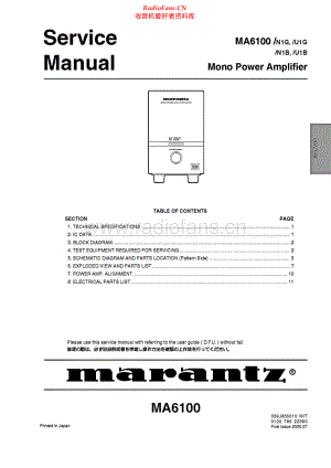 Marantz-MA6100-pwr-sm 维修电路原理图.pdf