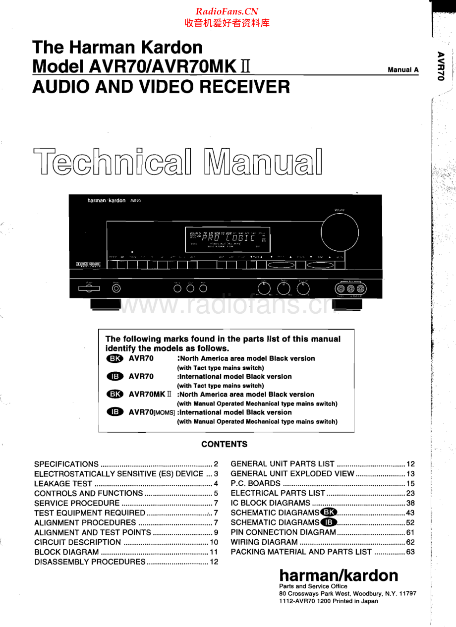 HarmanKardon-AVR70MKII-avr-sm1维修电路原理图.pdf_第1页