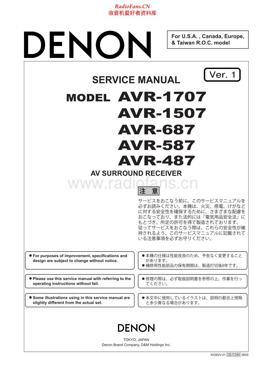 Denon-AVR1707-avr-sm维修电路原理图.pdf_第1页