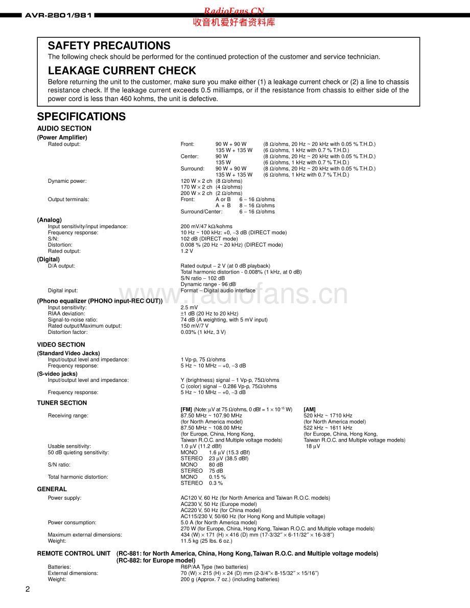 Denon-AVR2801-avr-sm维修电路原理图.pdf_第2页