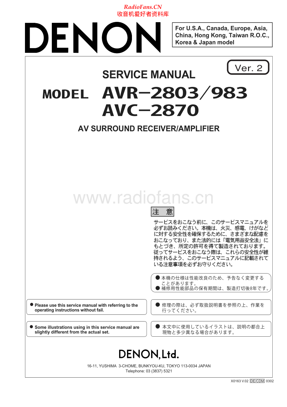 Denon-AVC2870-avr-sm维修电路原理图.pdf_第1页