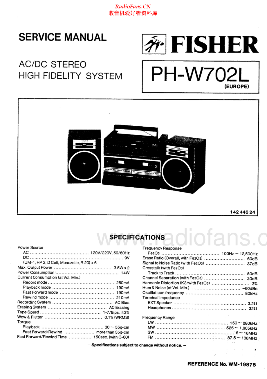 Fisher-PHW702L-mc-sm维修电路原理图.pdf_第1页