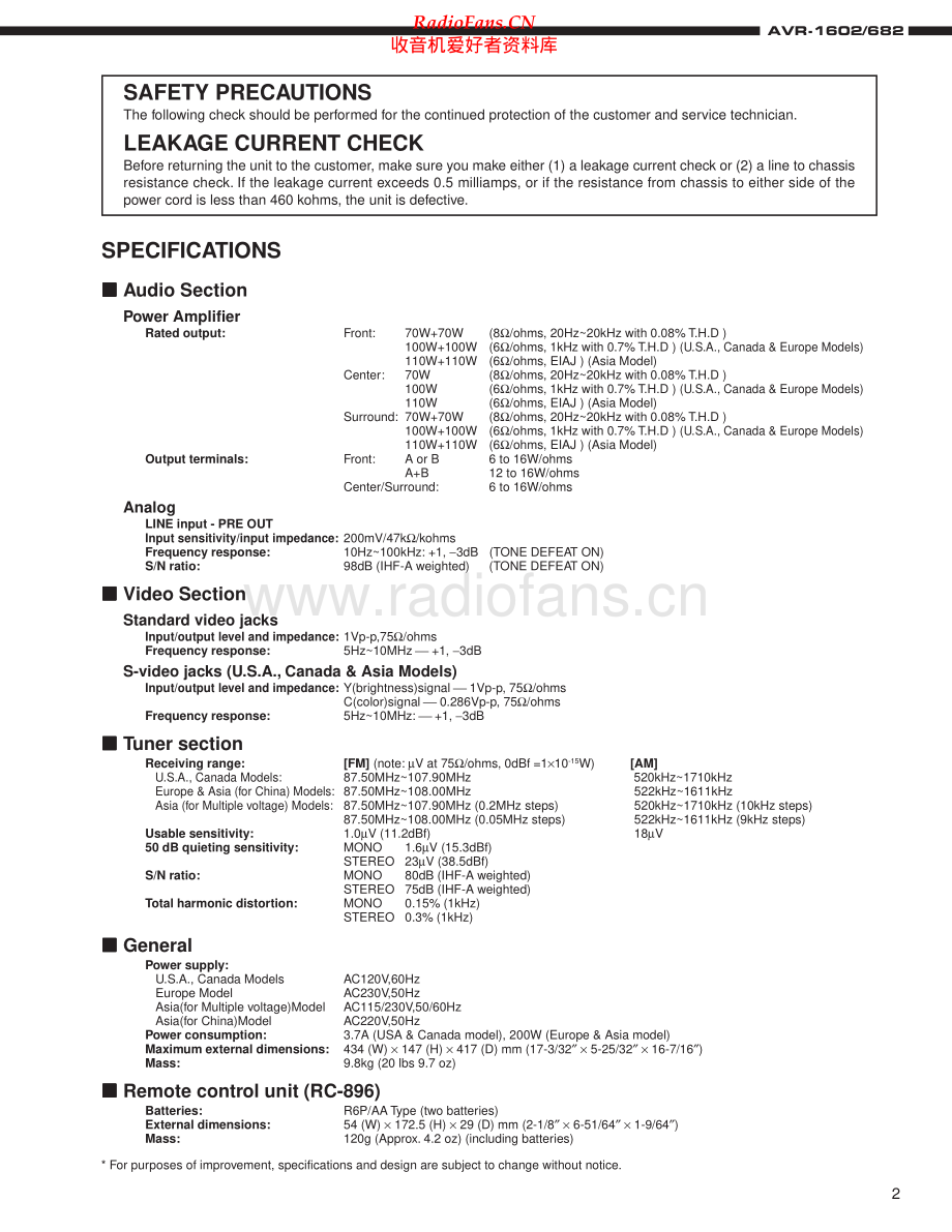 Denon-AVR682-avr-sm维修电路原理图.pdf_第2页