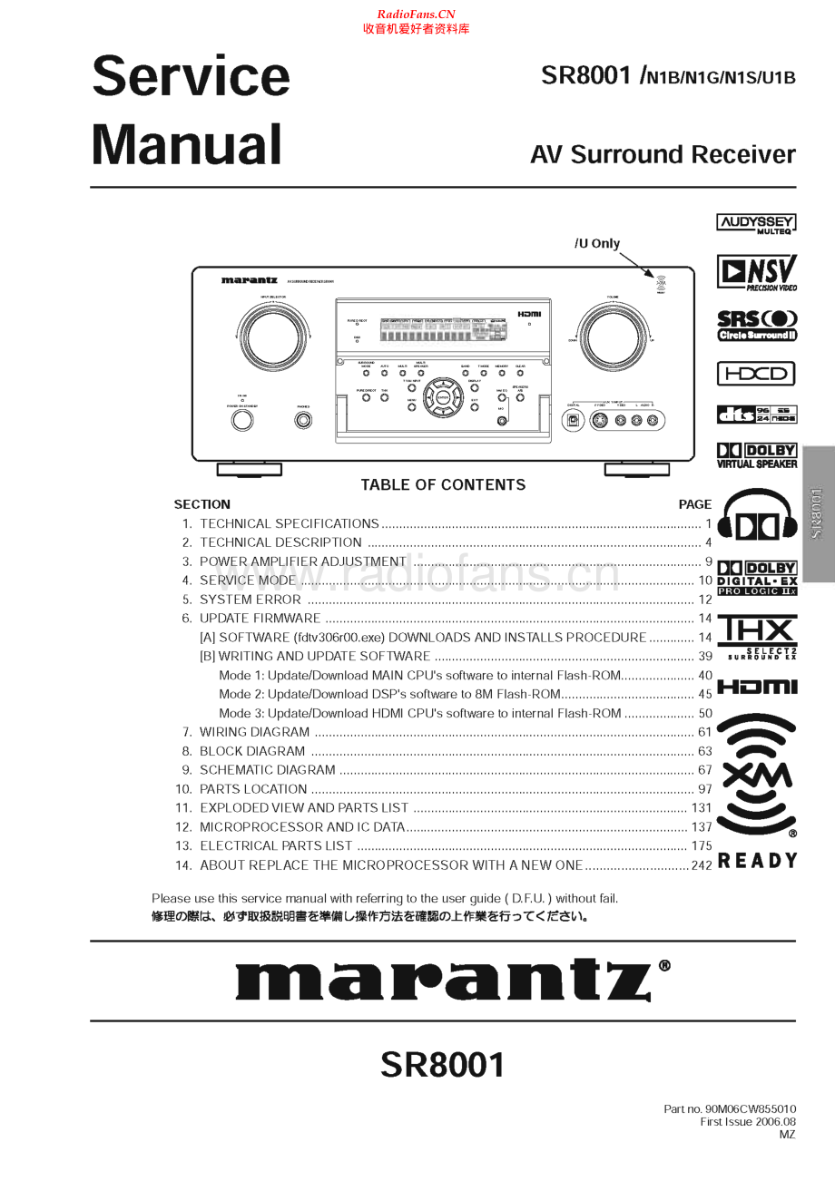 Marantz-SR8001-avr-sm 维修电路原理图.pdf_第1页