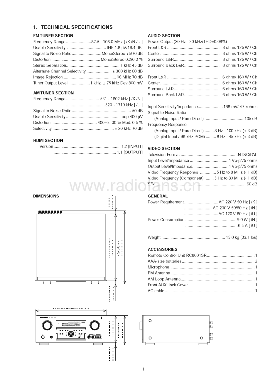 Marantz-SR8001-avr-sm 维修电路原理图.pdf_第3页