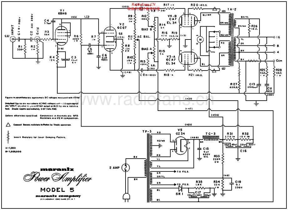 Marantz-Model5-pwr-sch 维修电路原理图.pdf_第1页