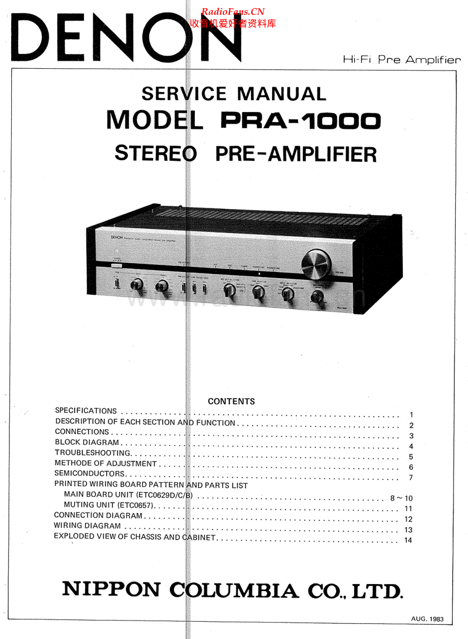 Denon-PRA1000-pre-sm维修电路原理图.pdf_第1页