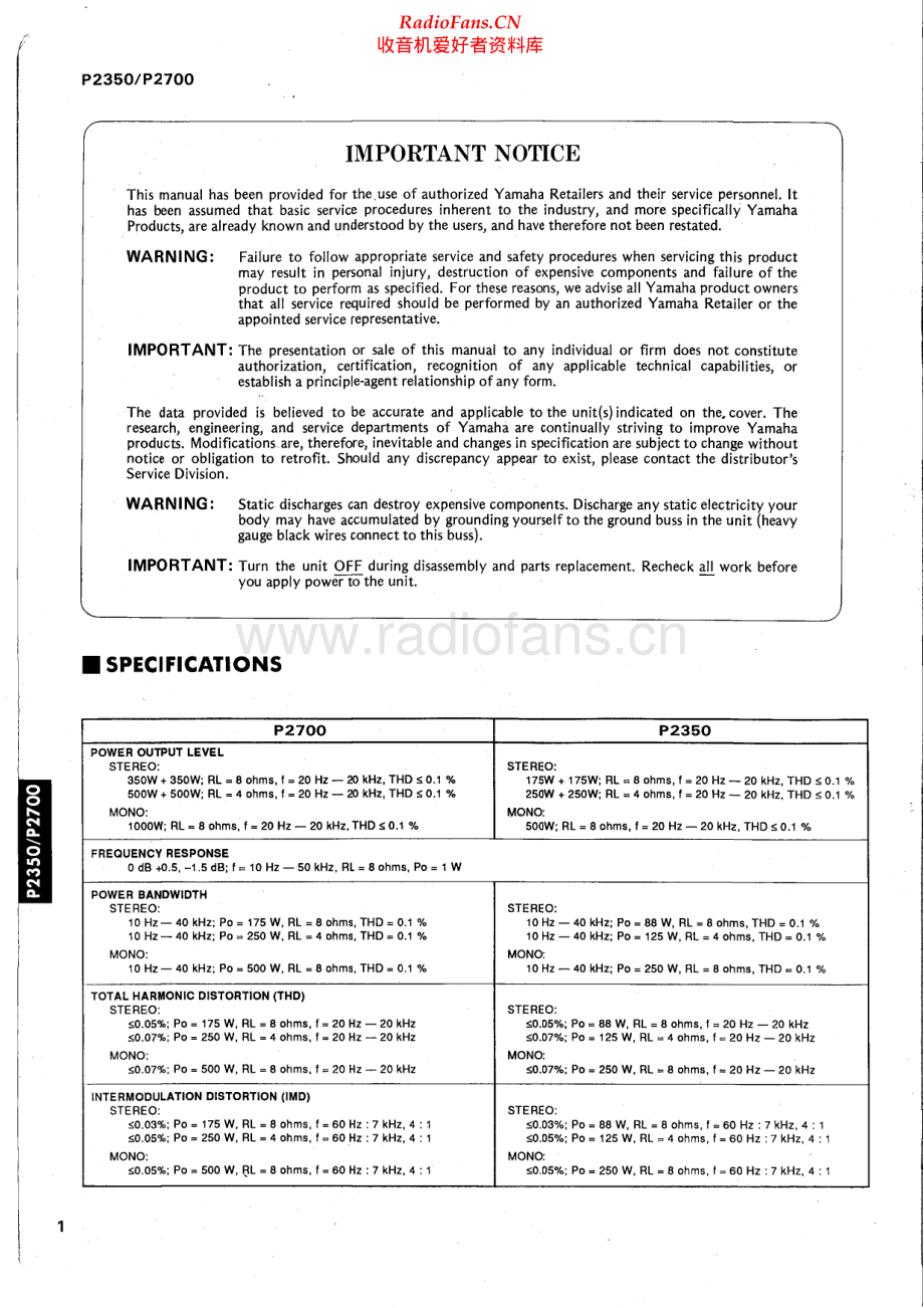 Yamaha-P2350-pwr-sm 维修电路原理图.pdf_第2页