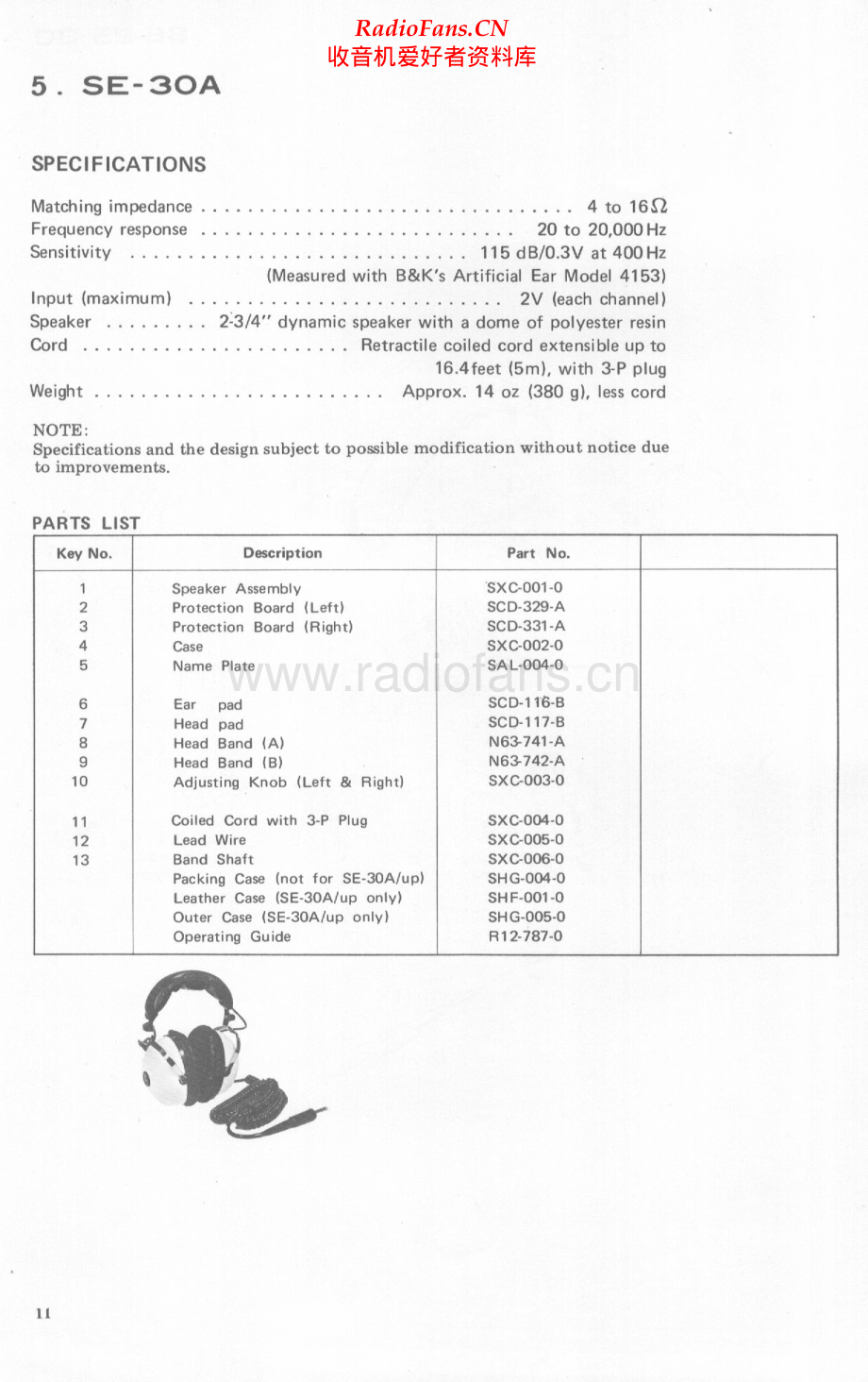 Pioneer-SE30A-hp-sm 维修电路原理图.pdf_第1页