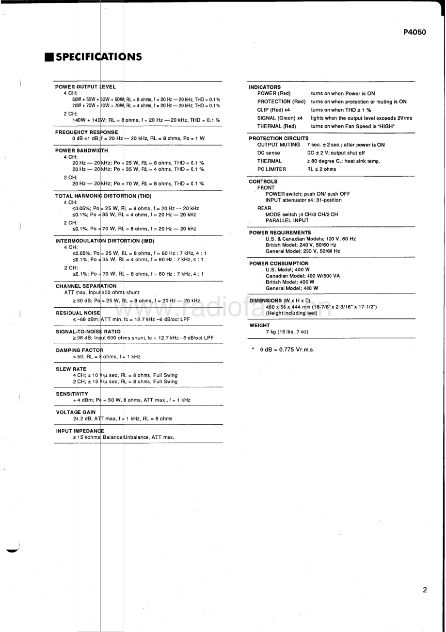 Yamaha-P4050-pwr-sm 维修电路原理图.pdf_第3页