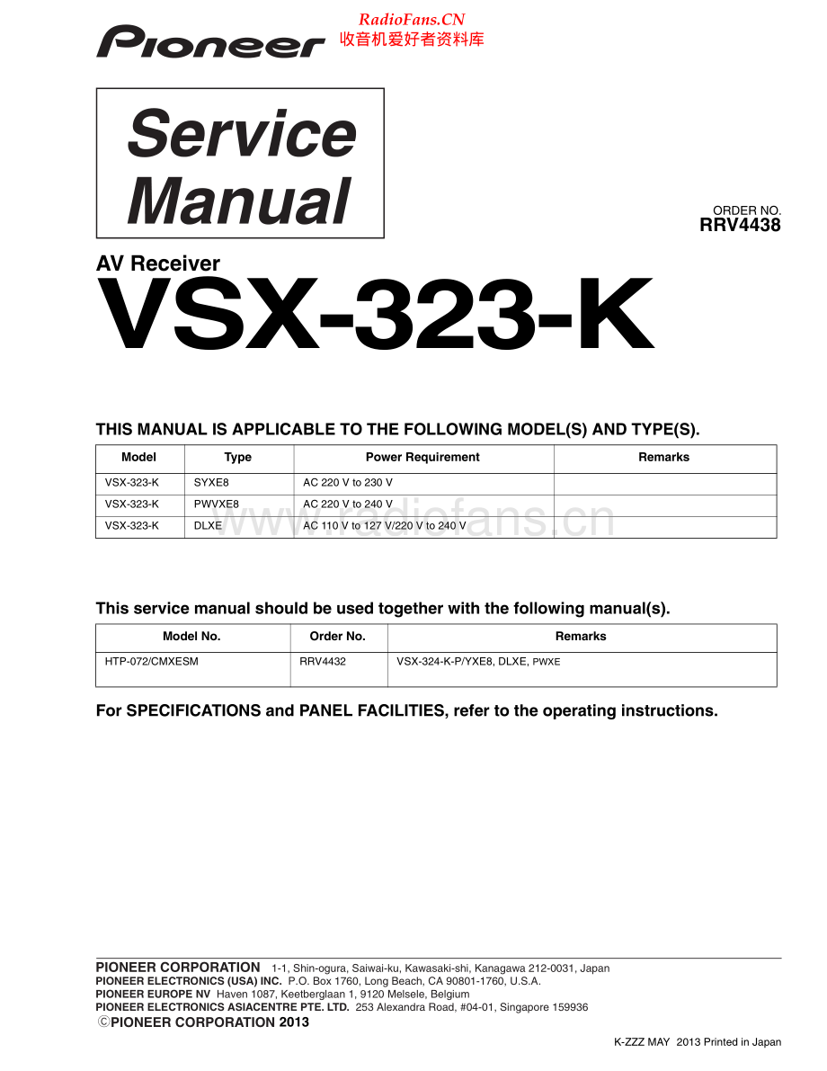 Pioneer-VSX323K-avr-sm 维修电路原理图.pdf_第1页