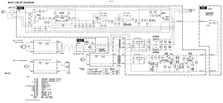 Yamaha-MLA7-pre-sch 维修电路原理图.pdf_第1页