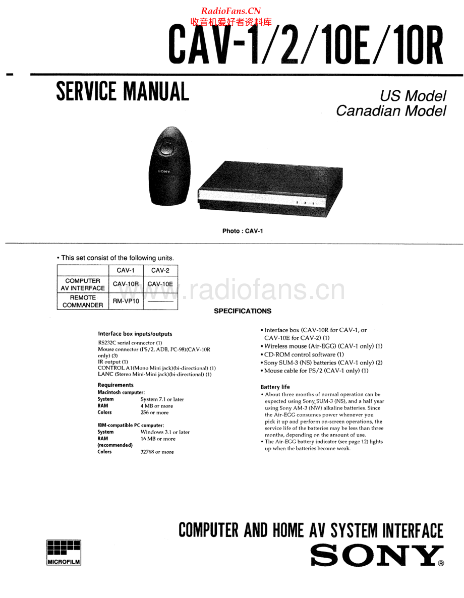 Sony-CAV2-avi-sm 维修电路原理图.pdf_第1页