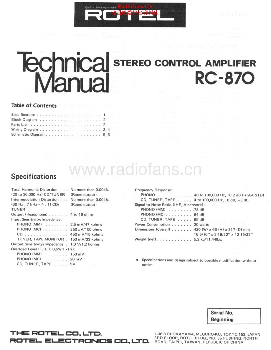 Rotel-RC870-pre-sm 维修电路原理图.pdf_第1页