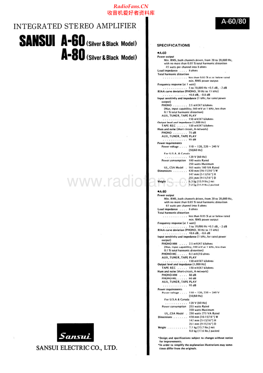 Sansui-A60-int-sch 维修电路原理图.pdf_第1页