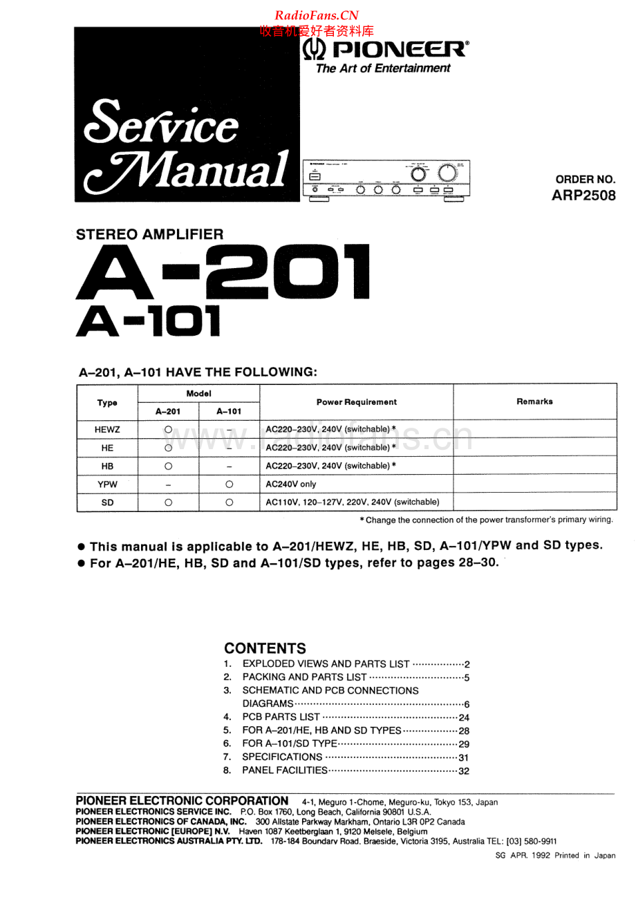 Pioneer-A201-int-sm 维修电路原理图.pdf_第1页