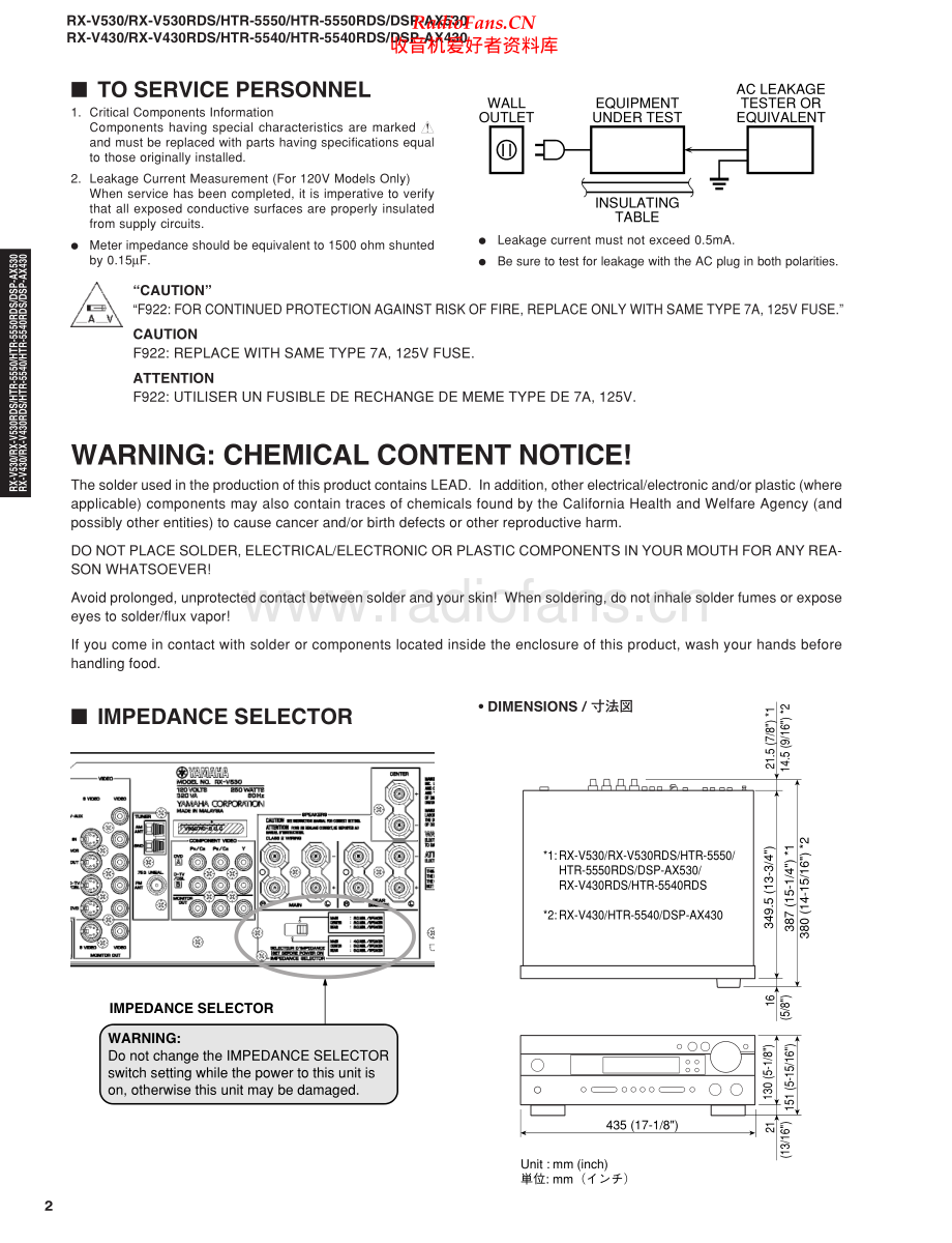 Yamaha-DSPAX530-avr-sm 维修电路原理图.pdf_第2页