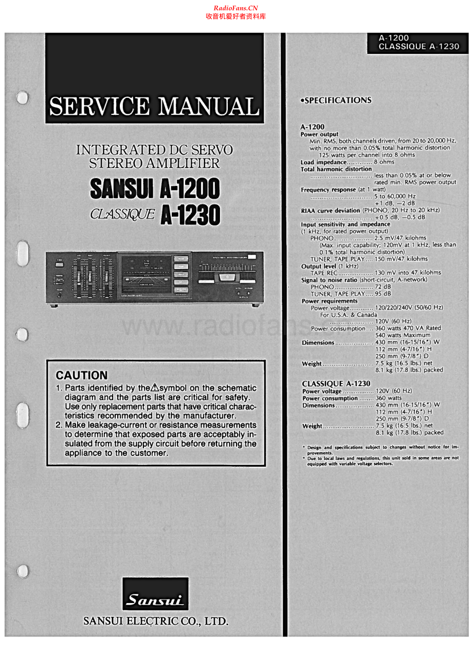 Sansui-A1230-int-sm 维修电路原理图.pdf_第1页