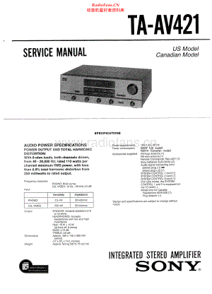 Sony-TAAV421-int-sm 维修电路原理图.pdf