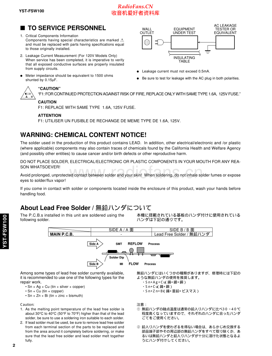 Yamaha-YSTFSW100-sub-sm(1) 维修电路原理图.pdf_第2页