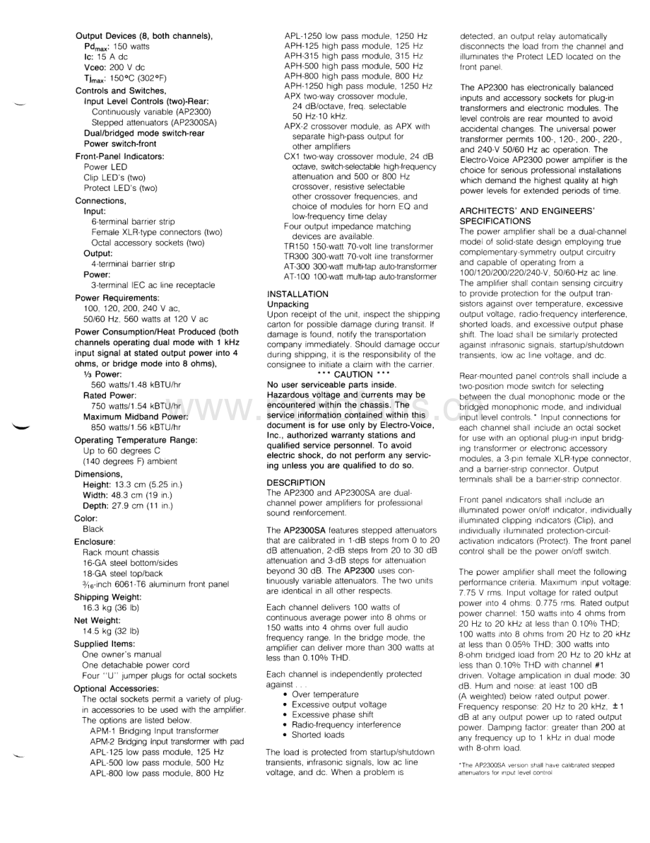 ElectroVoice-AP2300SA-pwr-sch维修电路原理图.pdf_第3页