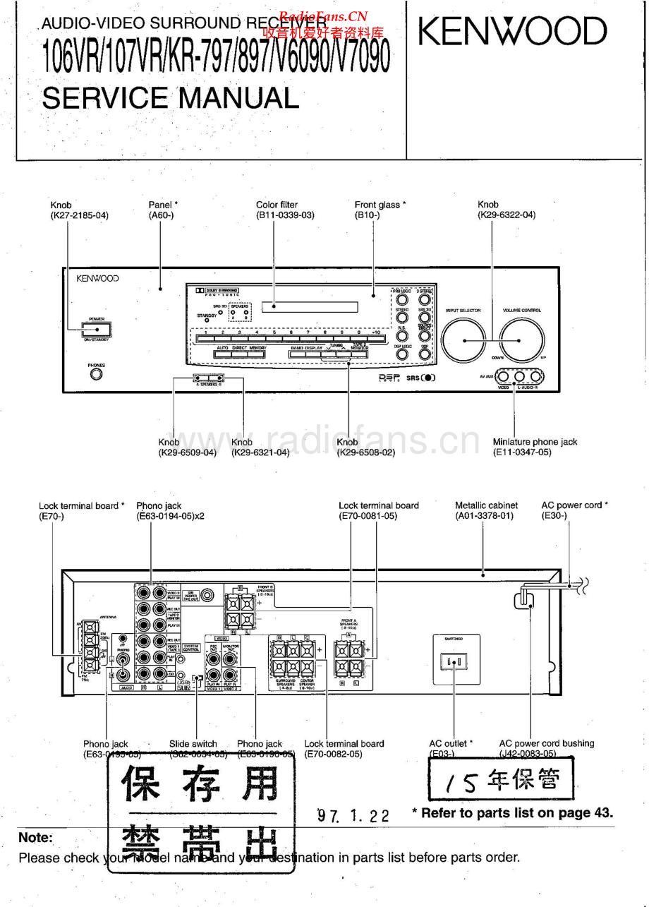 Kenwood-KR897-avr-sm 维修电路原理图.pdf_第1页