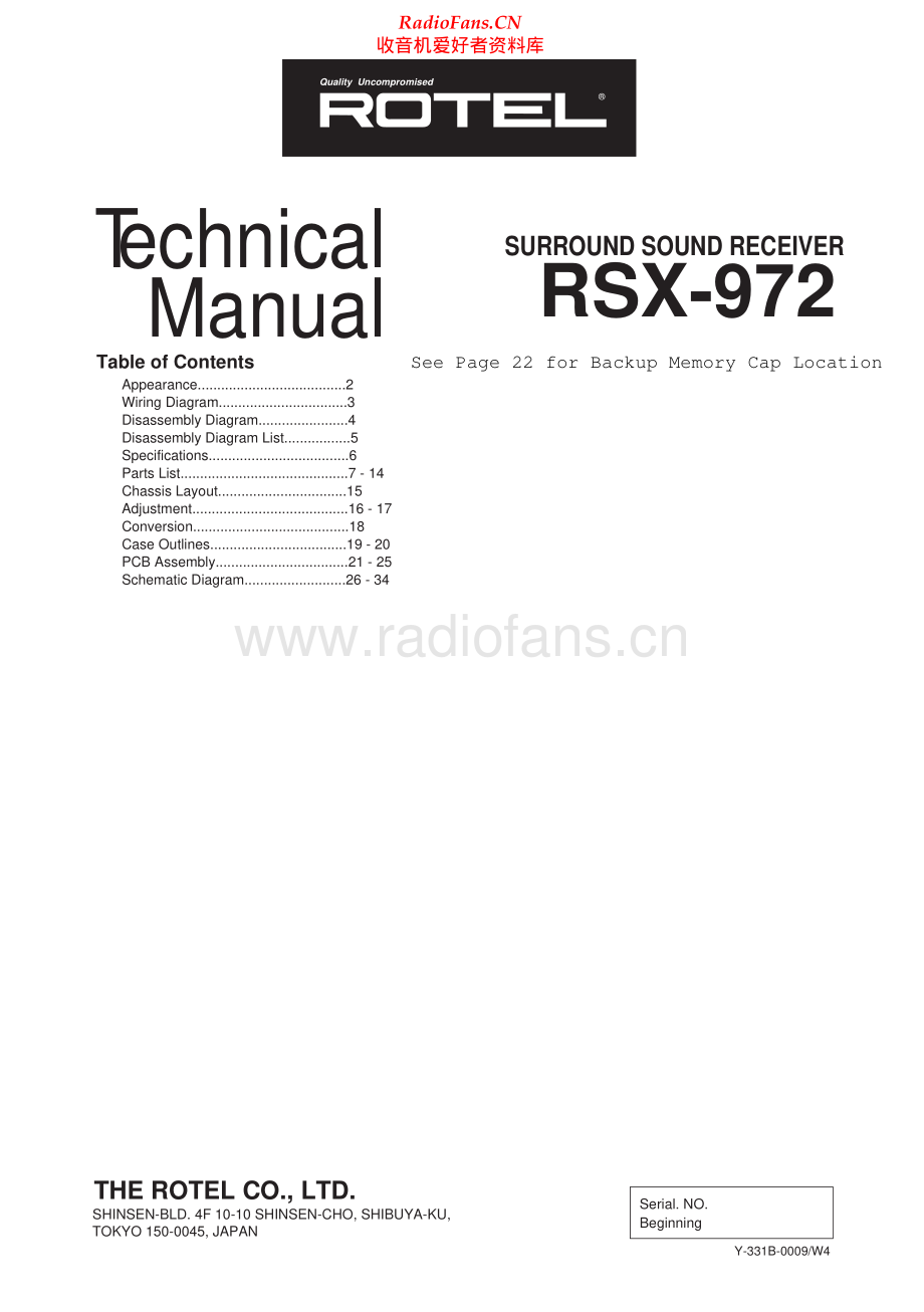 Rotel-RSX972-ssr-sm 维修电路原理图.pdf_第1页