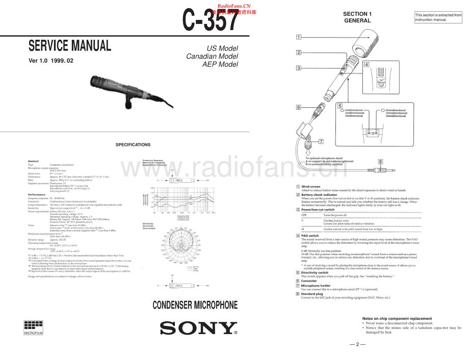 Sony-C357-mic-sm 维修电路原理图.pdf_第1页