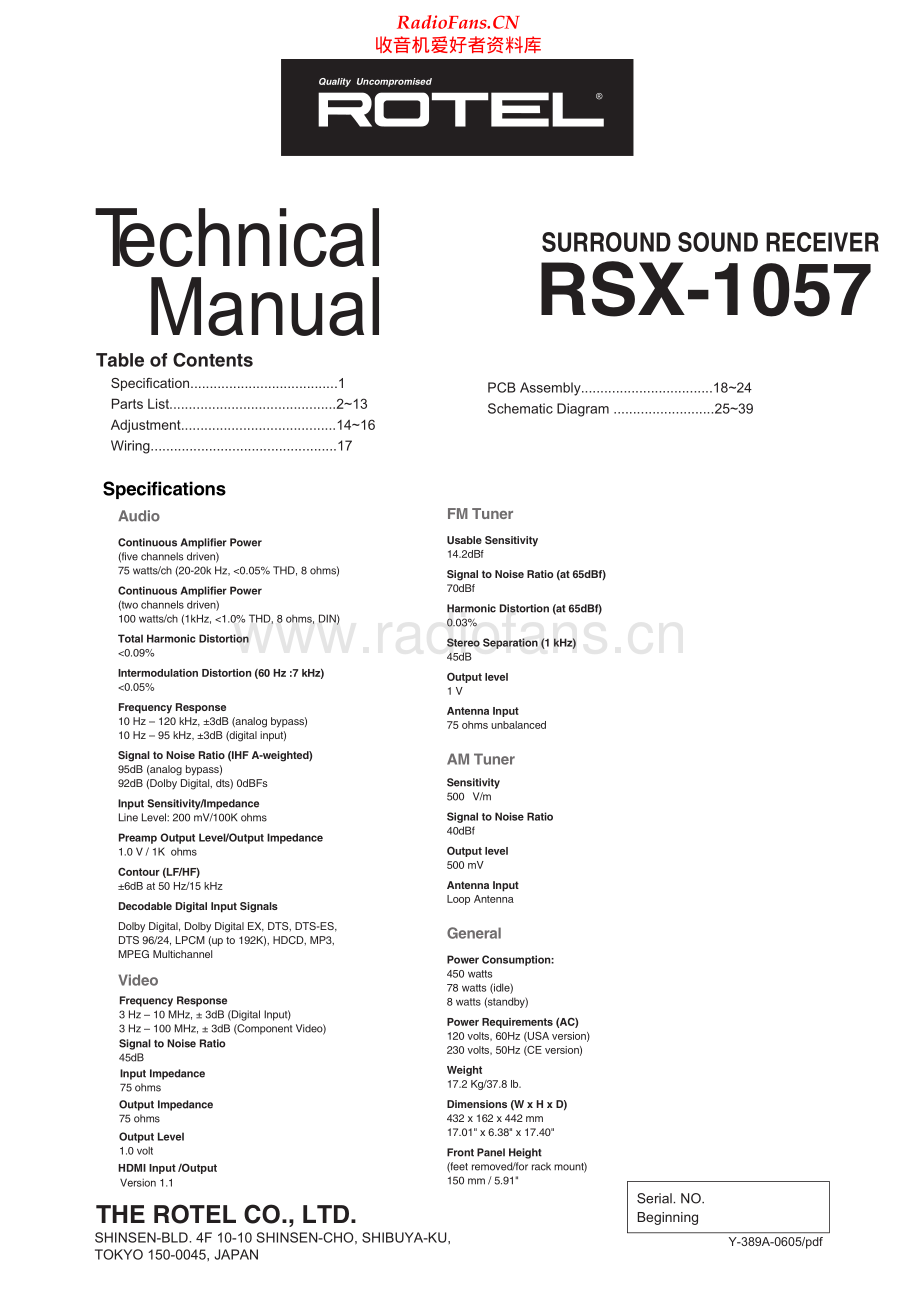 Rotel-RSX1057-ssr-sm 维修电路原理图.pdf_第1页