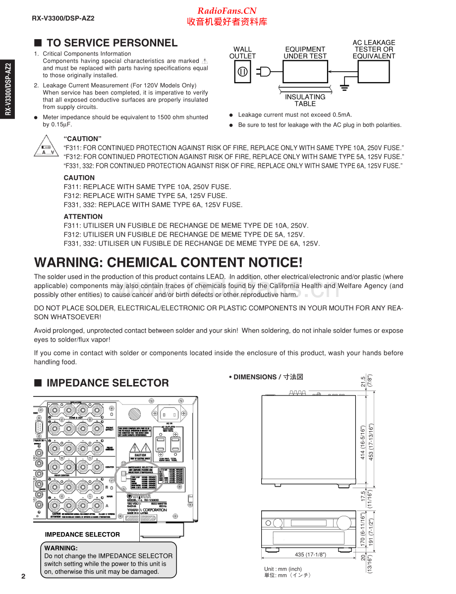 Yamaha-DSPAZ2-avr-sm 维修电路原理图.pdf_第2页