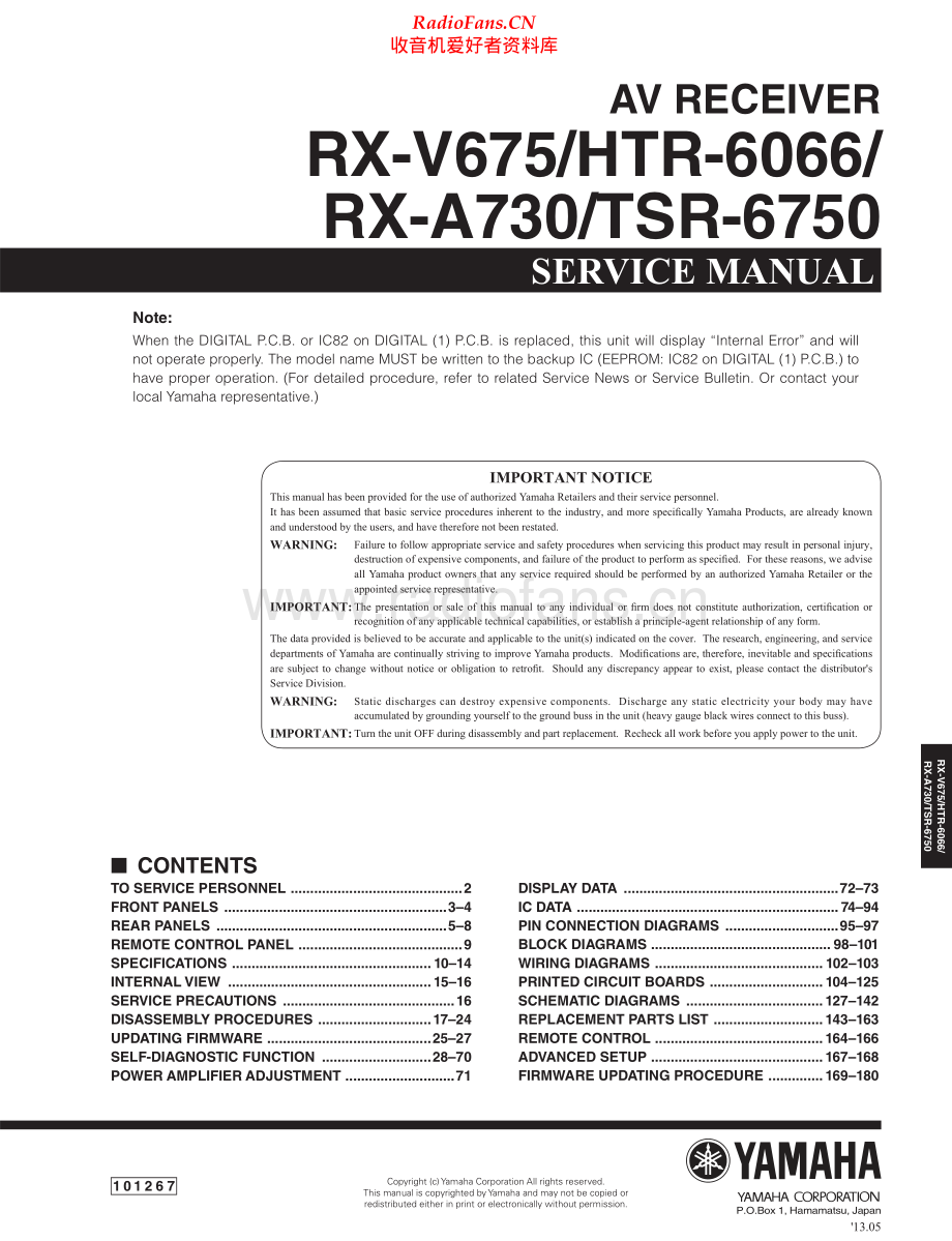 Yamaha-HTR6066-avr-sm 维修电路原理图.pdf_第1页