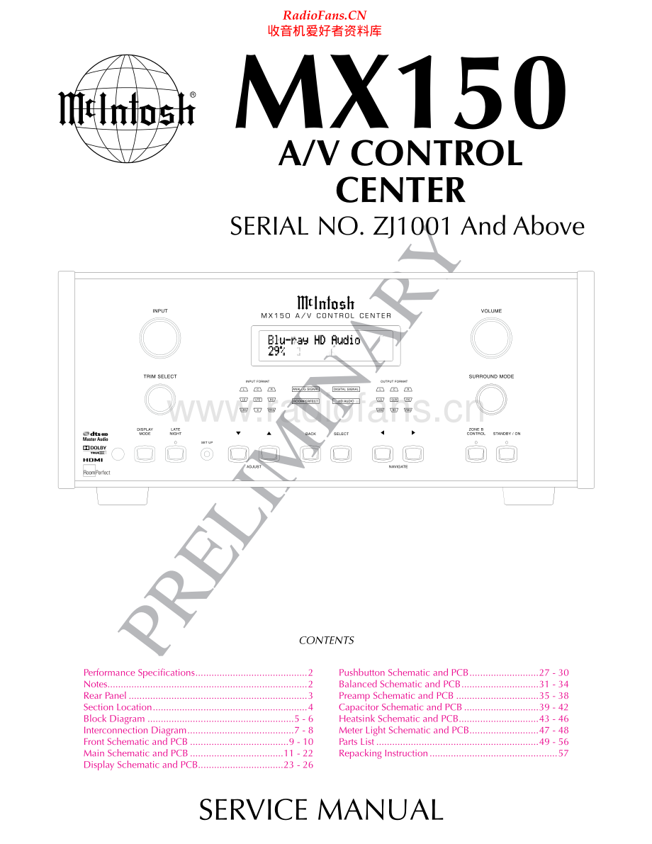 McIntosh-MX150-av-sm 维修电路原理图.pdf_第1页