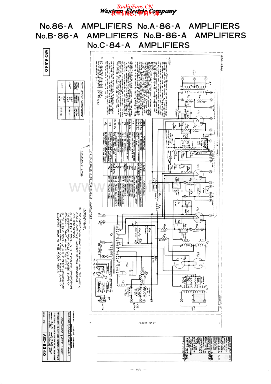 WesternElectric-A86A-amp-sch 维修电路原理图.pdf_第1页