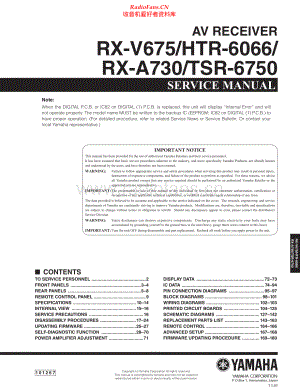 Yamaha-RXV675-avr-sm 维修电路原理图.pdf