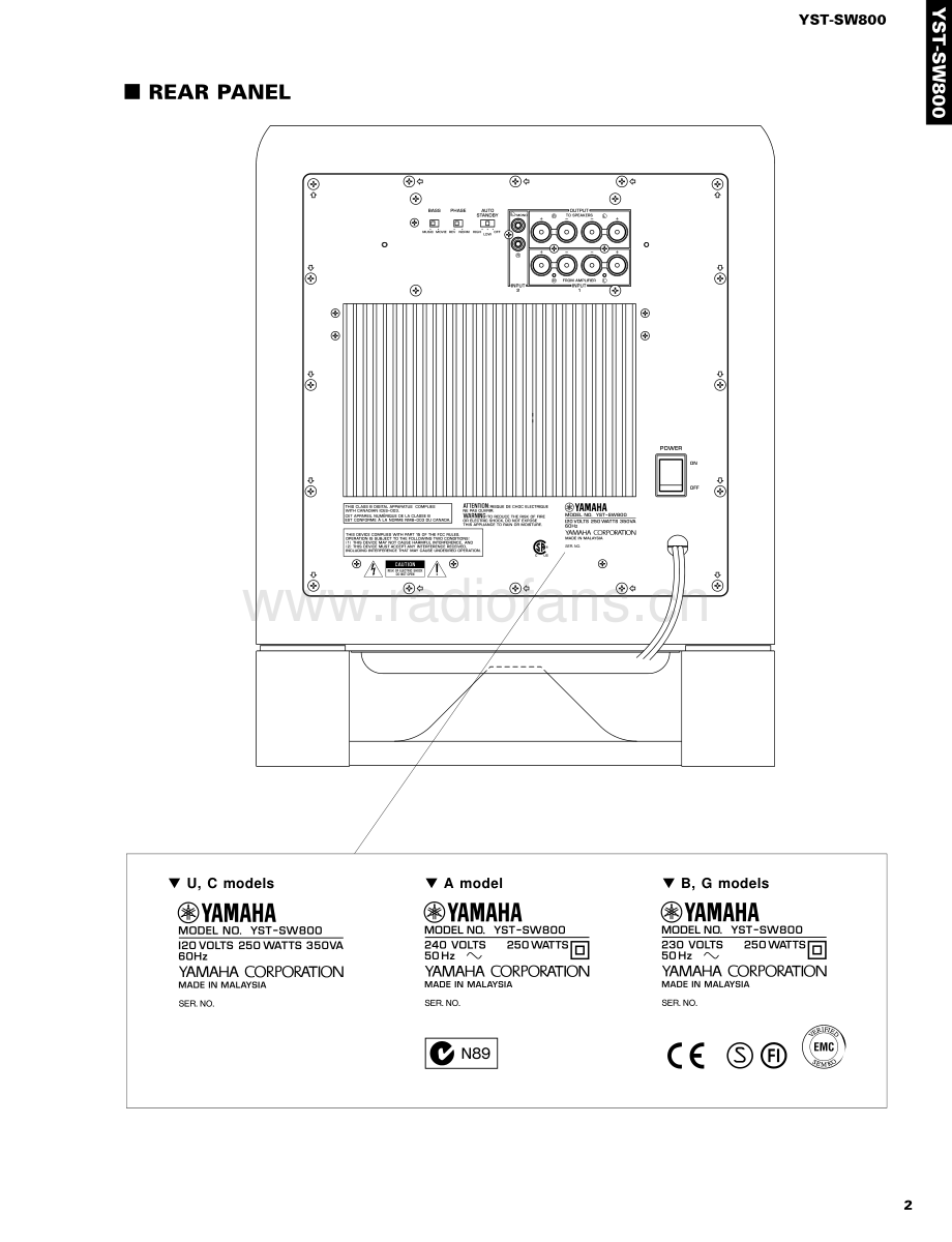 Yamaha-YSTSW800-sub-sm 维修电路原理图.pdf_第3页