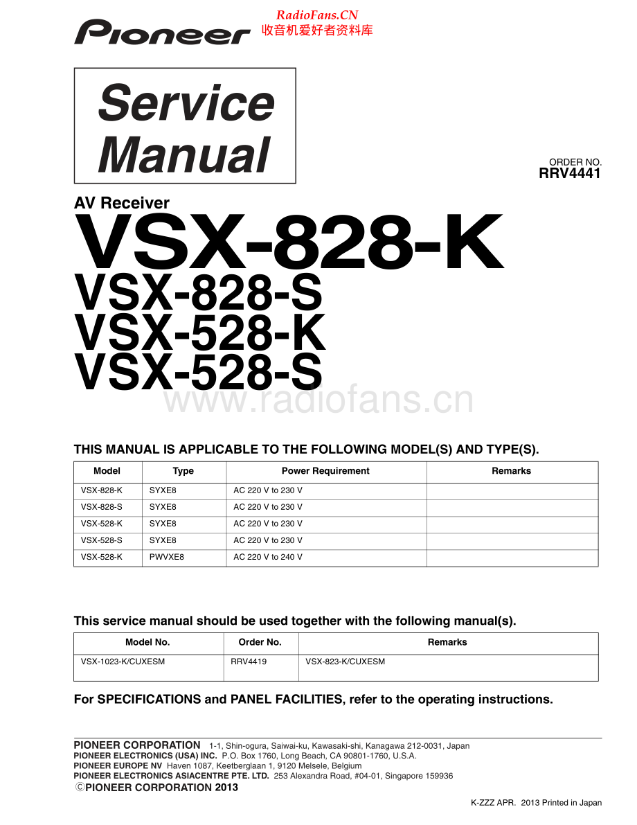 Pioneer-VSX528K-avr-sm 维修电路原理图.pdf_第1页