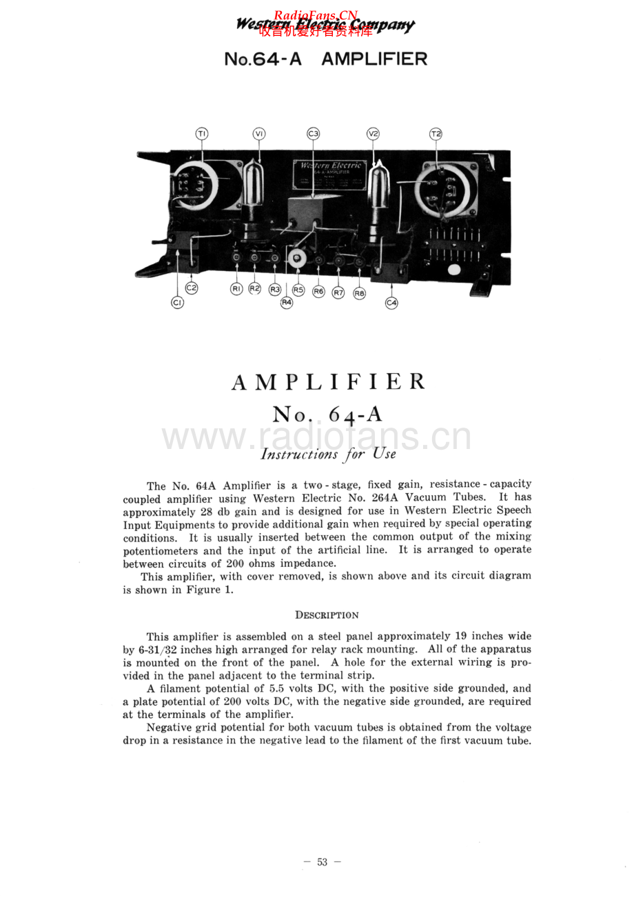 WesternElectric-64A-pre-sch 维修电路原理图.pdf_第1页