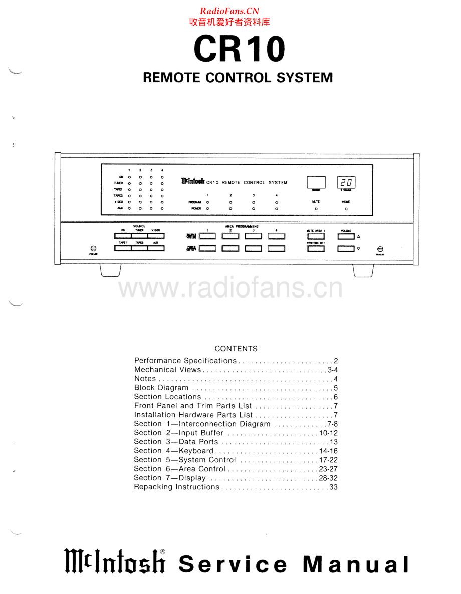 McIntosh-CR10-rem-sm(1) 维修电路原理图.pdf_第1页