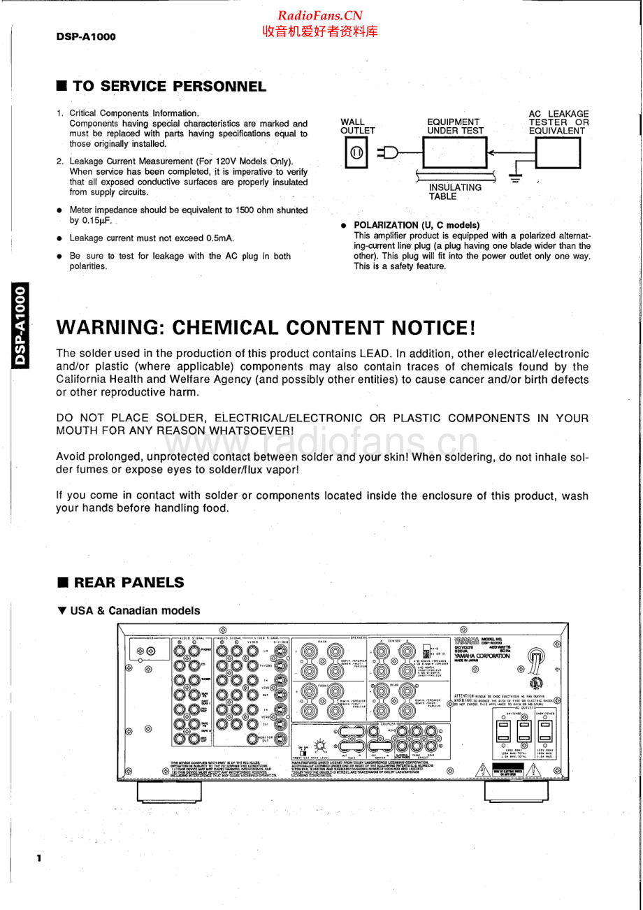 Yamaha-DSPA1000-avr-sm 维修电路原理图.pdf_第2页