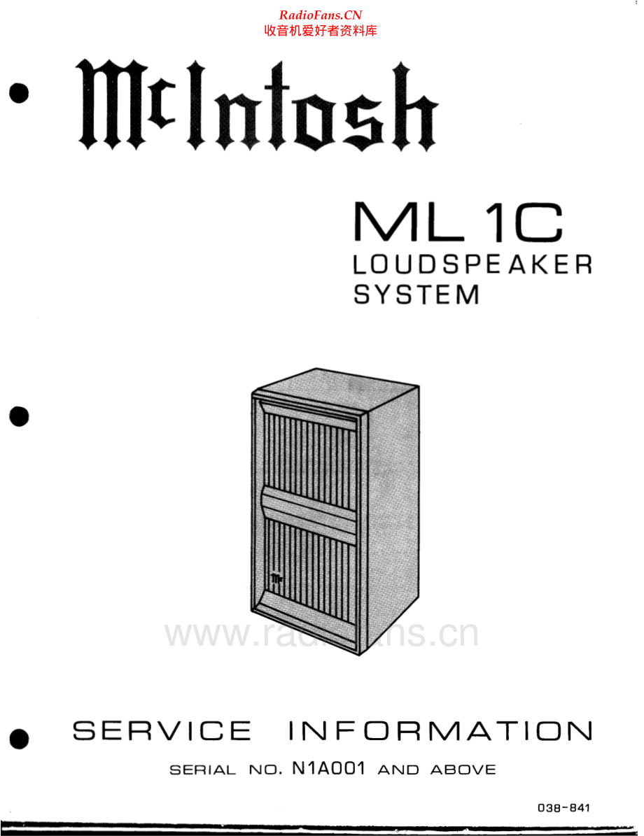 McIntosh-ML1C-spk-sm 维修电路原理图.pdf_第1页