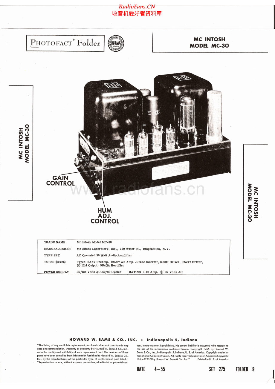 McIntosh-MC30-pwr-sch1 维修电路原理图.pdf_第1页